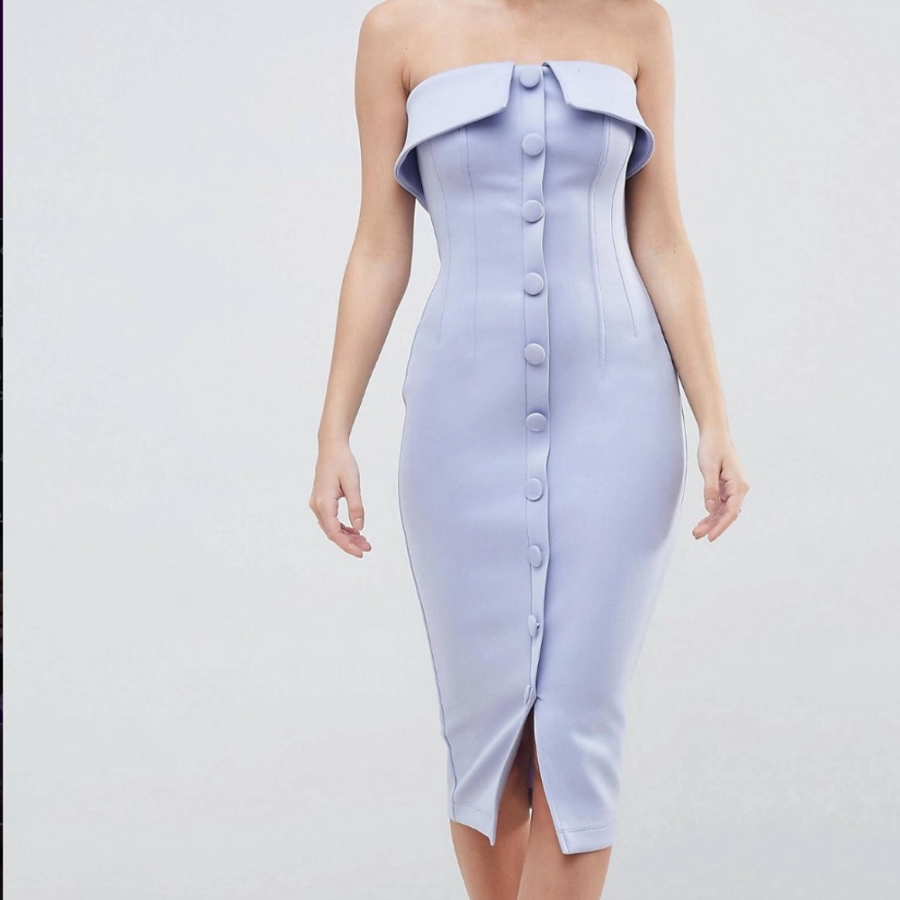 Scuba button up midi dress.